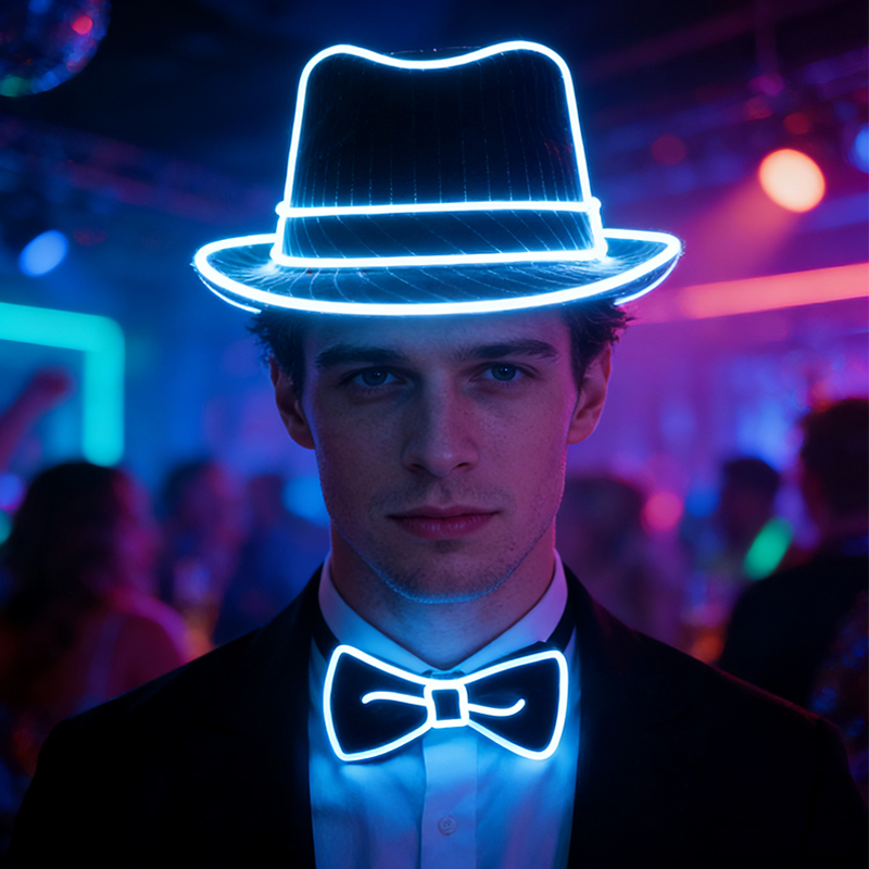 Glow In The Dark Party Glasses - ربطات عنق مضيئة للرجال ، سلك