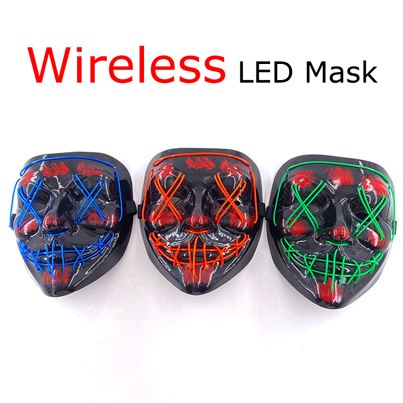 قناع تطهير النيون اللاسلكي LED - مراجعة Led Purge Mask Halloween وسعره
