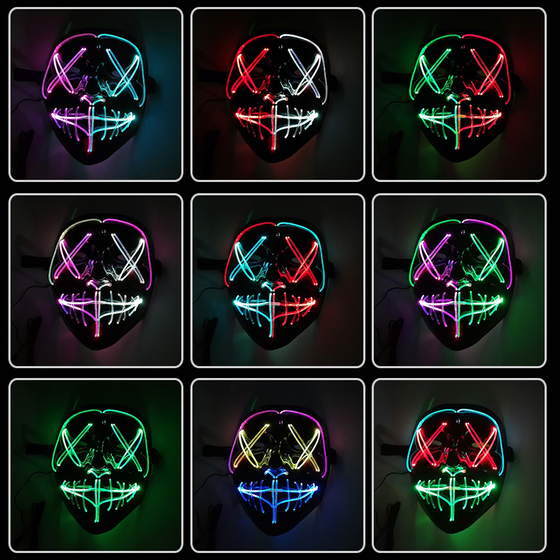 قناع LED للتحكم بالإيماءات، قن - مراجعة Led Purge Mask Halloween وسعره