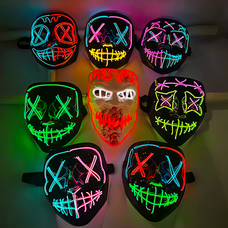 قناع هالوين مضيء بتقنية LED قا - مراجعة Led Purge Mask Halloween وسعره