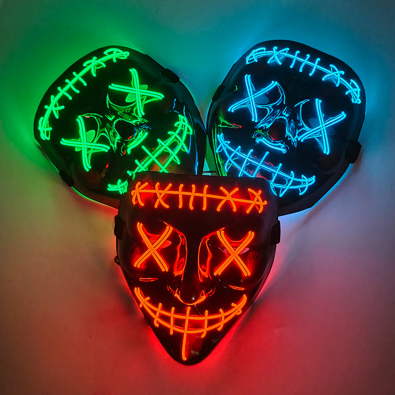 قناع هالوين مضيء بتقنية LED قا - مراجعة Led Purge Mask Halloween وسعره