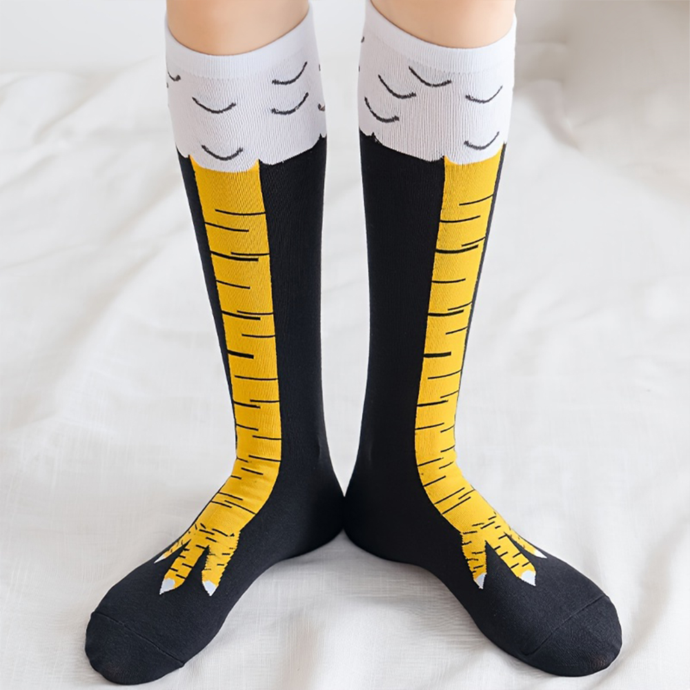 زوج واحد من جوارب نسائية طويلة - مراجعة Funny Chicken Leg Socks وسعره