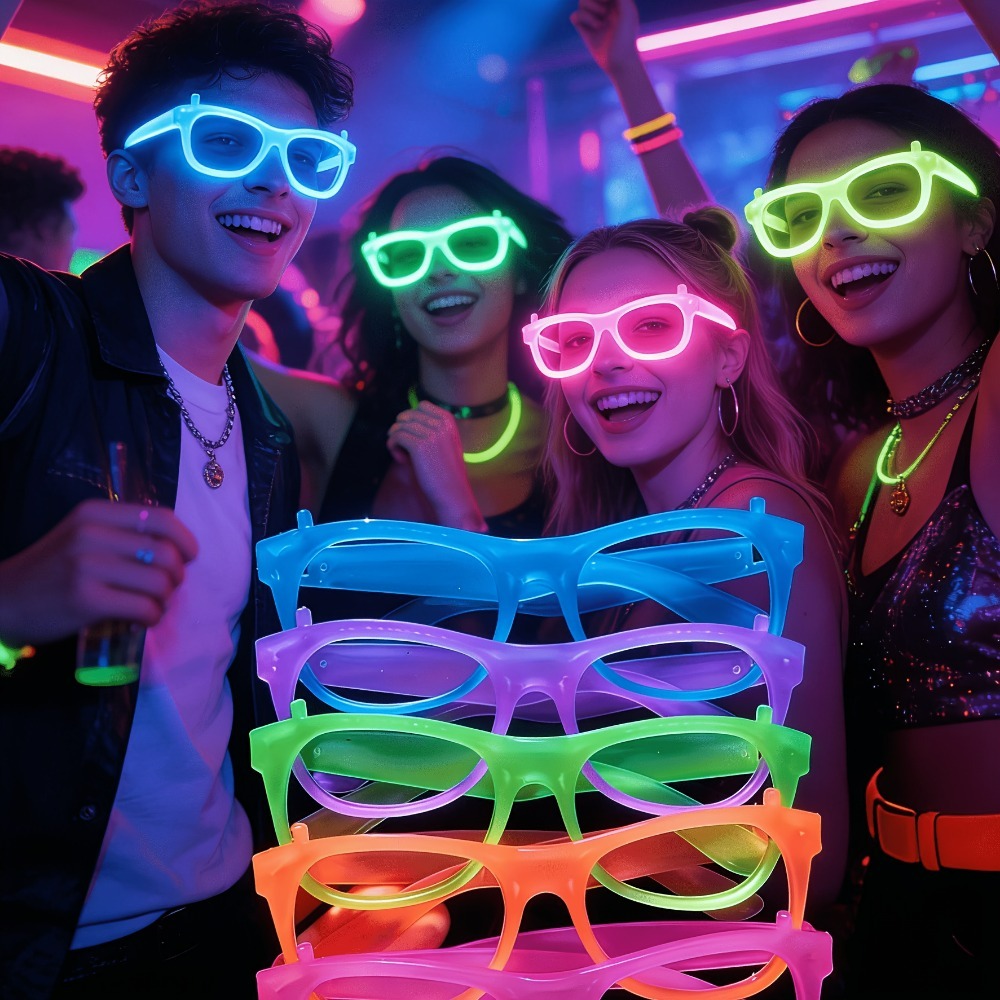 5/12 قطعة نظارات مضيئة في الظل - مراجعة Glow In The Dark Party Glasses وسعره