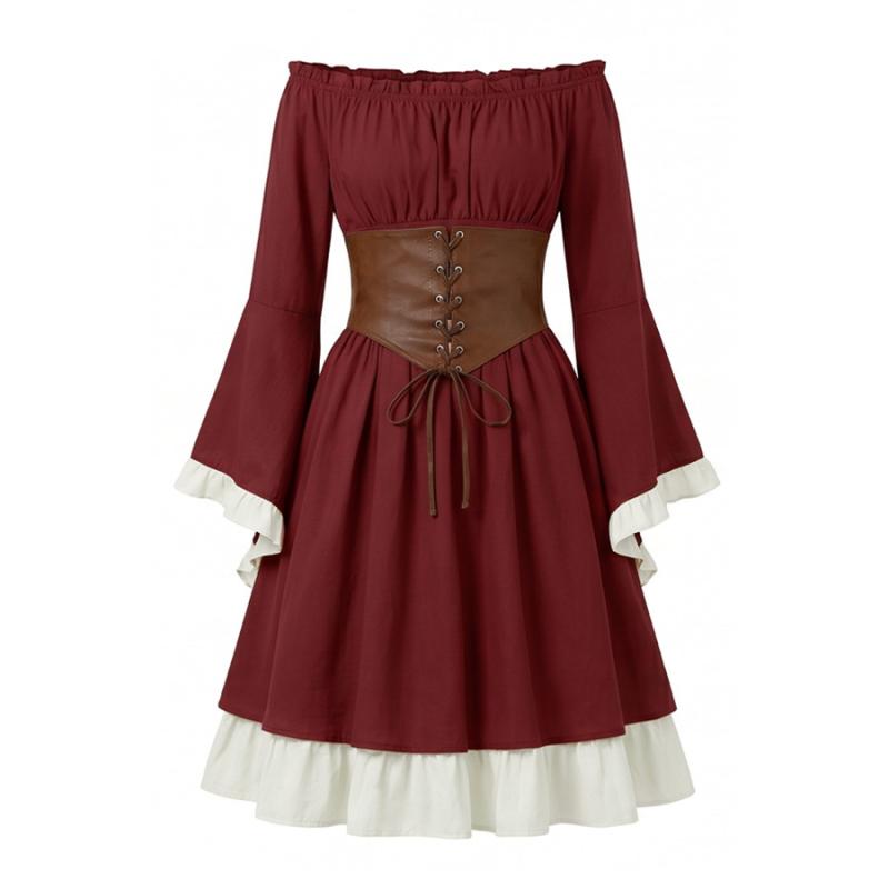 فستان ميدي للنساء بتصميم عصر ا - مراجعة Medieval Renaissance Dress Women وسعره
